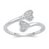 Double Pave Heart Love Ring in 925 Sterling Silver