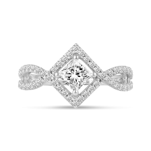 Princess Cut Alternatives Engagement Promise Ring in 925 Sterling Silver engagement bridal