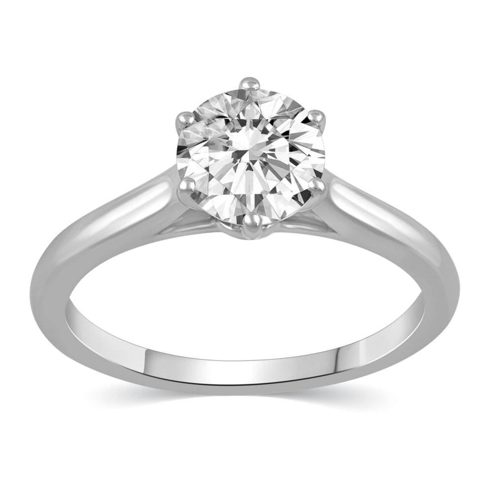 Round Cut Solitaire Ring in 925 Sterling Silver