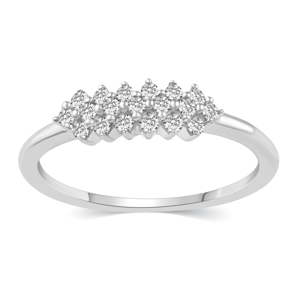 Cluster Bar Ring in 925 Sterling Silver