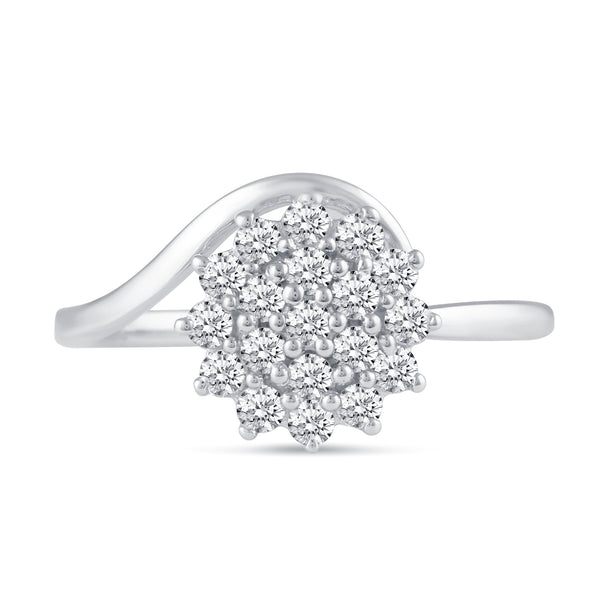 Cluster Flower Elegant Ring in 925 Sterling Silver Jewelry engagement beautiful