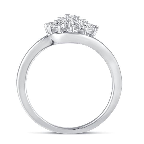 Cluster Flower Elegant Ring in 925 Sterling Silver - Prime and Pure