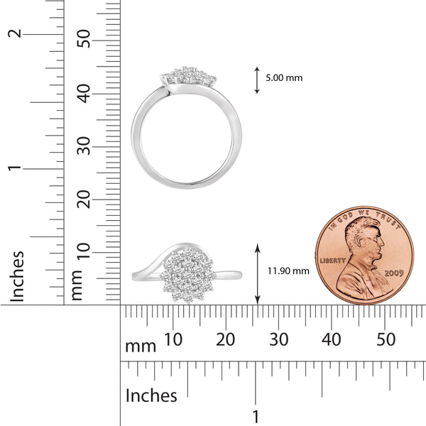 Cluster Flower Elegant Ring in 925 Sterling Silver - Prime and Pure