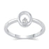 1/20 Cttw CZ Open Oval Floating Stone Ring in 925 Sterling Silver
