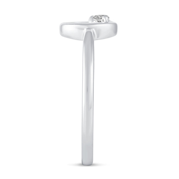 1/20 Cttw CZ Open Oval Floating Stone Ring in 925 Sterling Silver