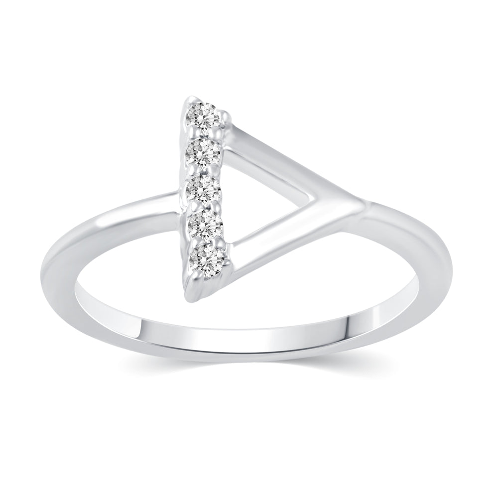 1/10 Cttw CZ Triangle Trillion Ring in 925 Sterling Silver
