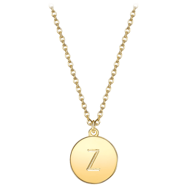 Prime and Pure Initial Pendant Necklace set in Yellow Gold Tone