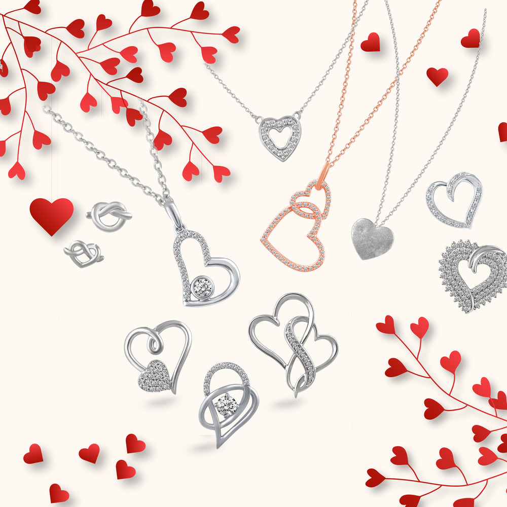 Heart Necklace Pendant in 925 Sterling Silver