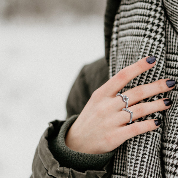 Chevron Simple Plain Ring in 925 Sterling Silver jewelry primeandpure