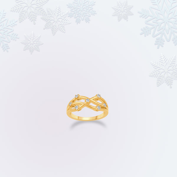 Enchanting Stream Ring in 925 Sterling Silver Yellow Gold Jewelry