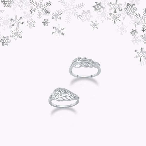 Feather Open Leaf Pave Ring in 925 Sterling Silver - Prime and Pure