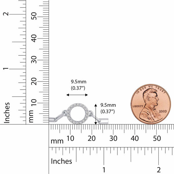 1/6 Cttw CZ Pave Circle Link Chain 7