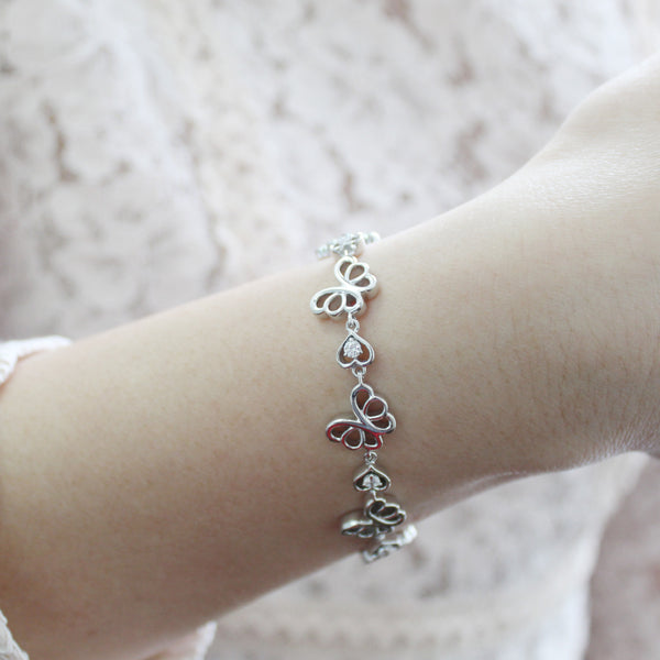 Butterflies Delicate Bracelet in 925 Sterling Silver