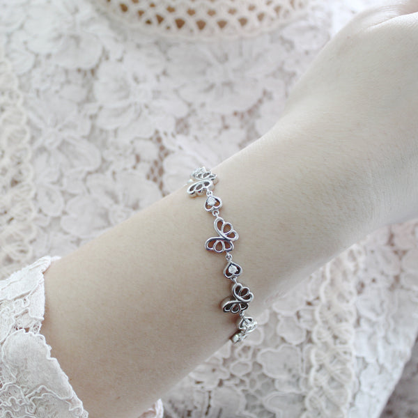 Butterflies Delicate Bracelet in 925 Sterling Silver