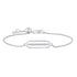 1/10 Cttw CZ Open Open Bar Oval Adjustable 7" Sliding Bracelet in 925 Sterling Silver