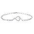 1/5 Cttw CZ Pave Heart Link Chain 7" Bracelet in 925 Sterling Silver