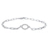 1/6 Cttw CZ Pave Oval Link Chain 7" Bracelet in 925 Sterling Silver