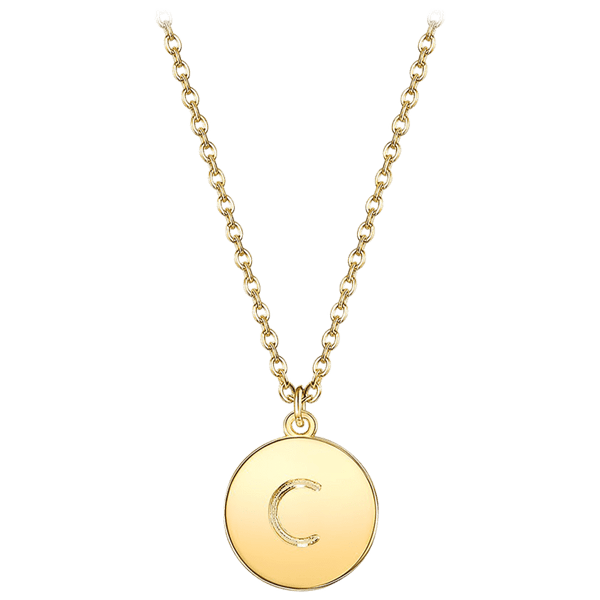 Prime and Pure Initial Pendant Necklace set in Yellow Gold Tone