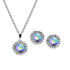 Earring Pendant Set with Swarovski Crystals in Silver Plating