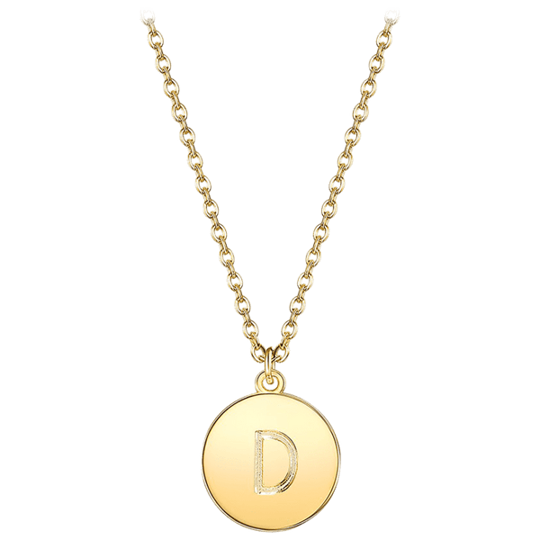 Prime and Pure Initial Pendant Necklace set in Yellow Gold Tone