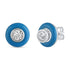 1/5 CTW CZ Removable Jacket Enamel Miracle Plate Stud Earrings in 925 Sterling Silver BLUE