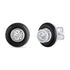 1/5 CTW CZ Removable Jacket Enamel Miracle Plate Stud Earrings in 925 Sterling Silver BLACK