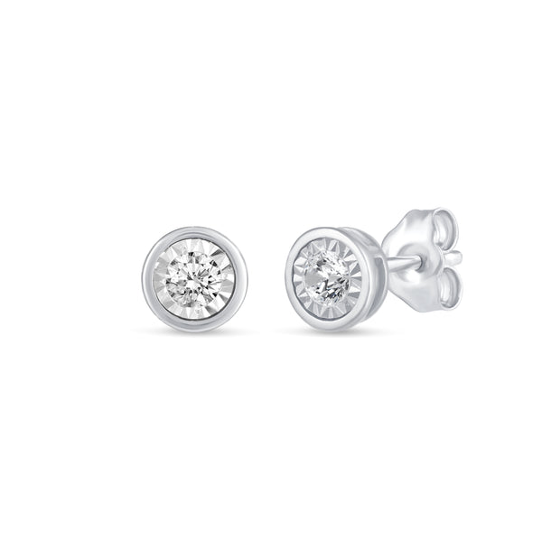 1/5 CTW CZ Removable Jacket Enamel Miracle Plate Stud Earrings in 925 Sterling Silver WHITE