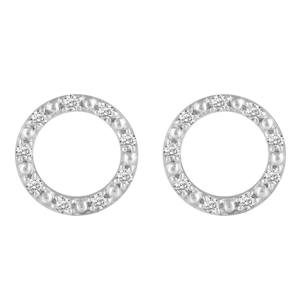 Prime and Pure 1/5 ctw CZ Circle Earrings set in 925 Sterling Silver