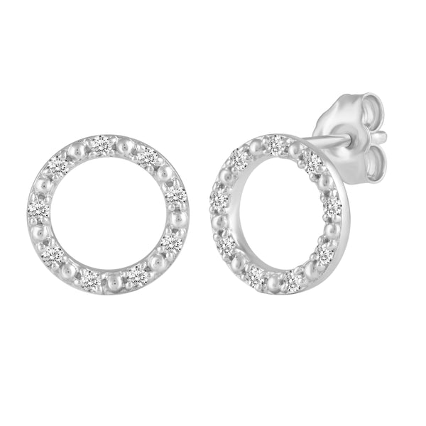 Prime and Pure 1/5 ctw CZ Circle Earrings set in 925 Sterling Silver