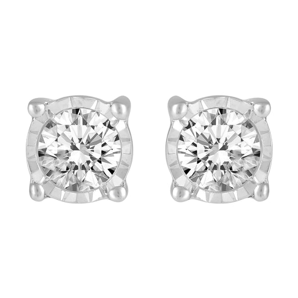 Prime and Pure 1/2 ctw CZ Earrings set in 925 Sterling Silver