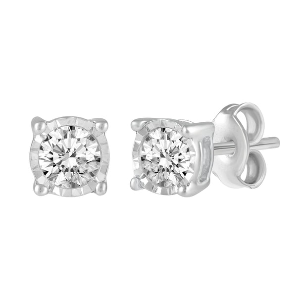 Prime and Pure 1/2 ctw CZ Earrings set in 925 Sterling Silver