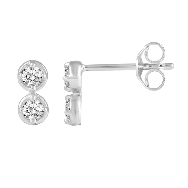 Prime and Pure 1/4 ctw CZ Duo Earrings set in 925 Sterling Silver