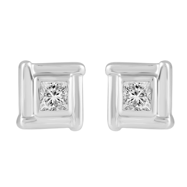 Prime and Pure 1/3 ctw CZ Stud Earrings set in 925 Sterling Silver