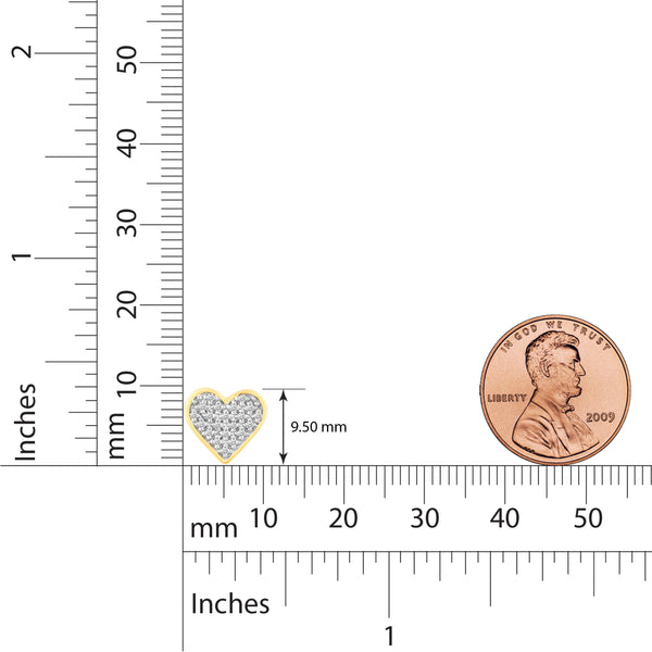 Yellow-tone Heart Love Cluster Stud Earrings in 925 Sterling Silver - Prime and Pure