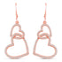 Double Two Heart Drop Dangle Swing Earrings silver925 primeandpure