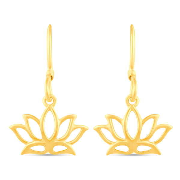 Open Lotus Flower Charm Drop Dangle Swing Earrings  sterlingsilver primeandpure