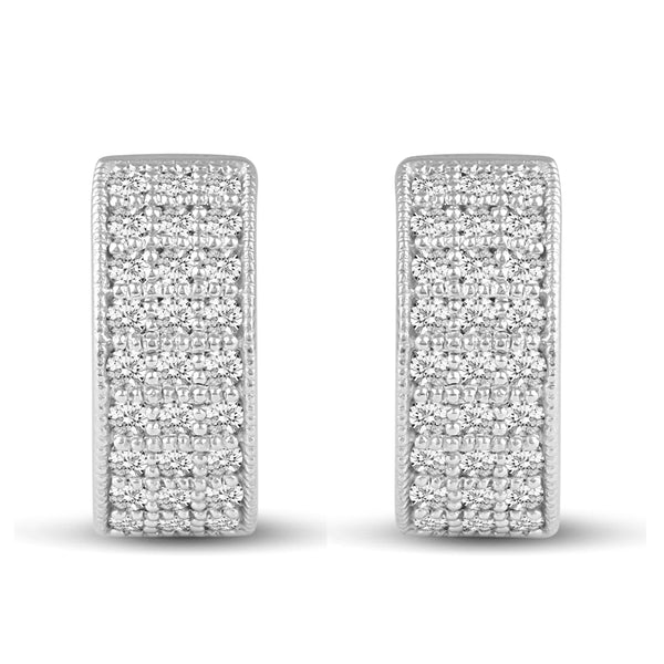 Pave Hoop Earrings Haggies silver925 primeandpure jewelry