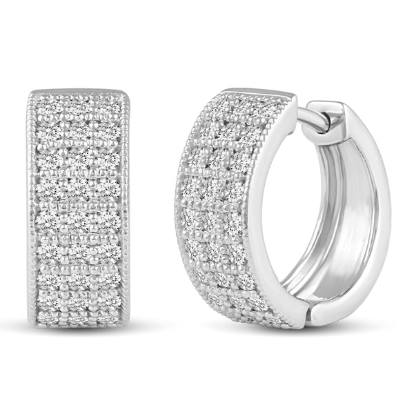 Pave Hoop Earrings Haggies silver925 primeandpure