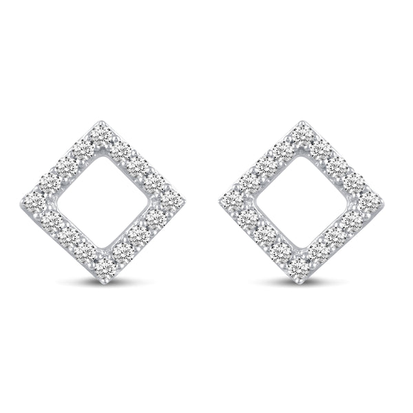 Pave Cluster Square Shape Stud Earrings silver925 jewelry primeandpure