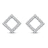 Pave Cluster Square Shape Stud Earrings silver925 jewelry primeandpure