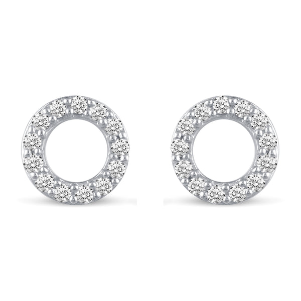 Pave Cluster Circle Shape Stud Earrings silver925 jewelry