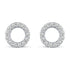 Pave Cluster Circle Shape Stud Earrings silver925 jewelry