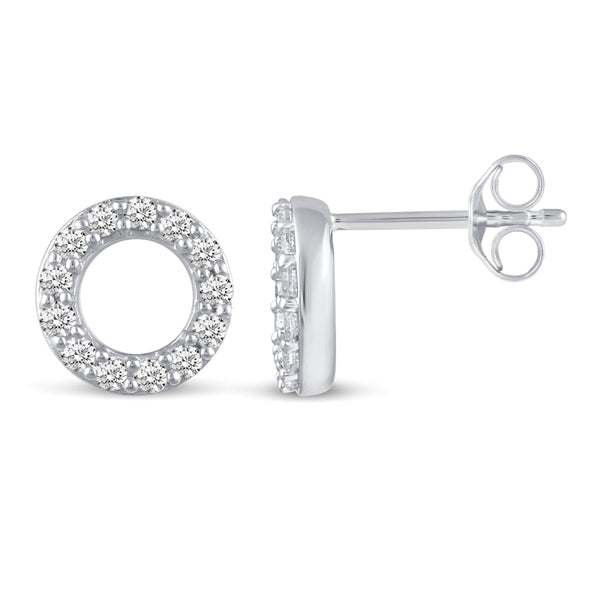 Pave Cluster Stud Earrings in 925 Sterling Silver - Prime and Pure