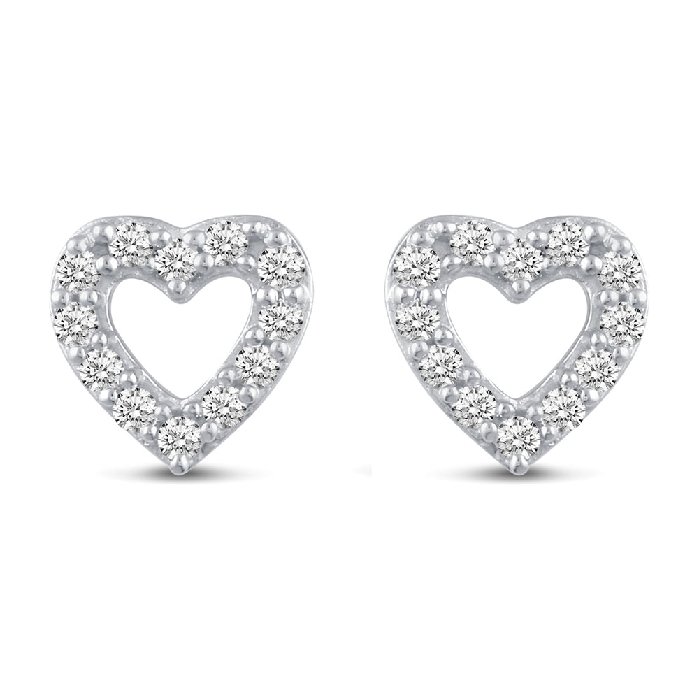 Prime and Pure Pave Cluster Heart Shape Stud Earrings in 925 Sterling Silver