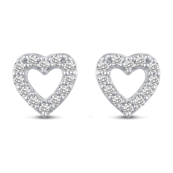 Pave Cluster Heart Shape Stud Earrings silver925 jewelry primeandpure