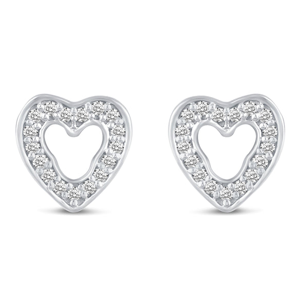 Pave Cluster Mini Heart Shape Stud Earrings sterlingsilver jewelry primeandpure