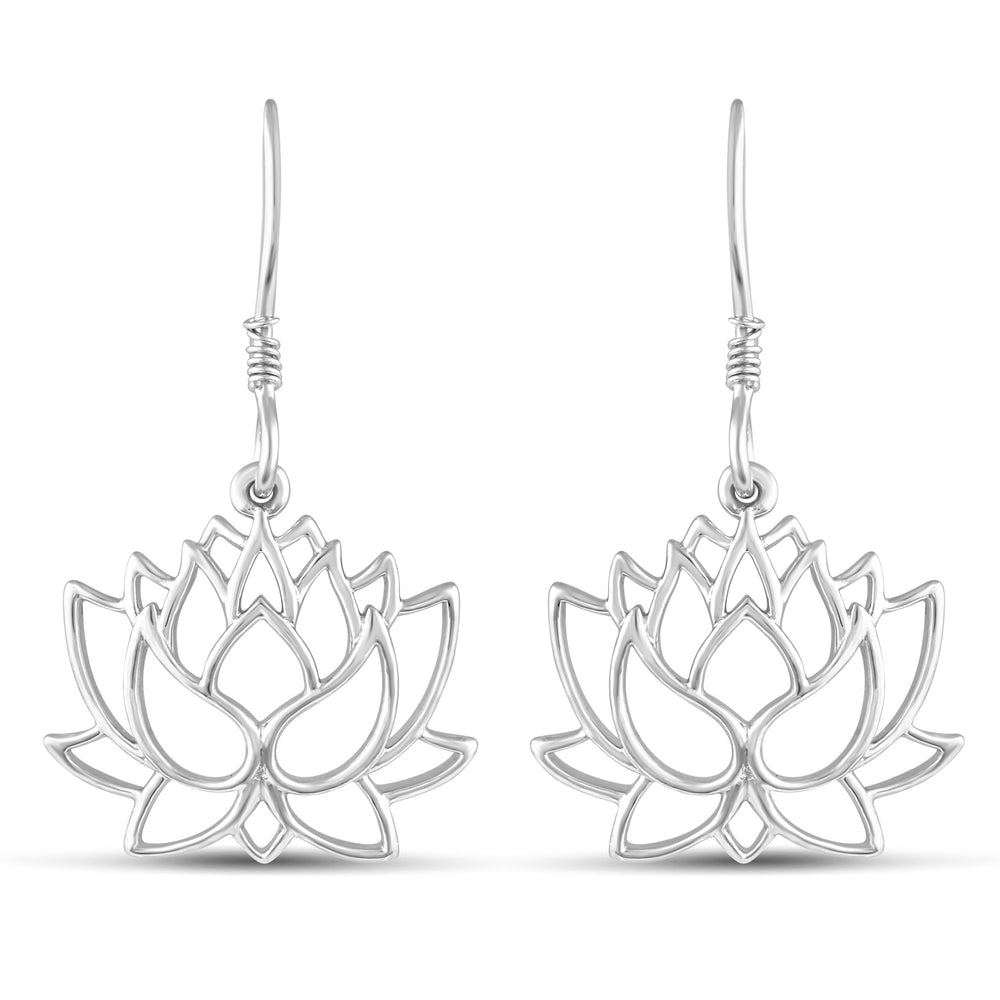 Prime and Pure Open Lotus Lace Flower Drop Dangle Swing Earrings by Prime and Pure