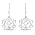 Open Lotus Lace Flower Drop Dangle Swing Earrings in 925 Sterling Silver