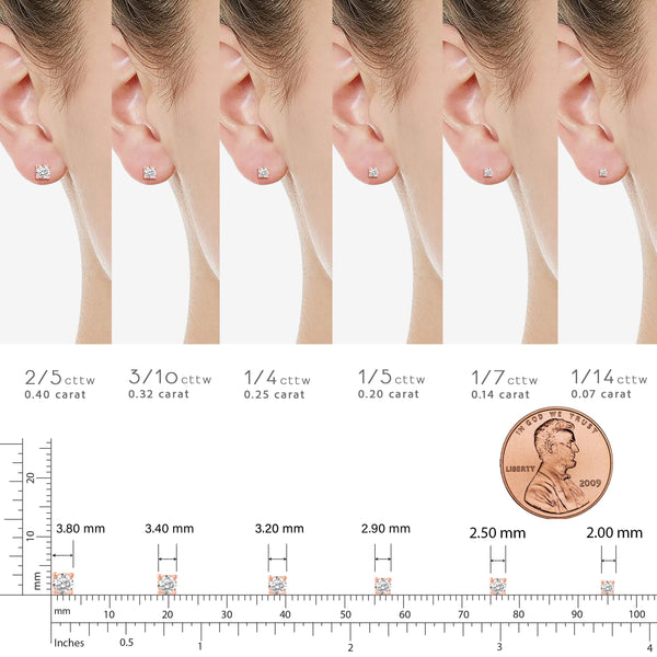 One Stone Stud Earrings in 925 Sterling Silver Pink Rose Gold - Prime and Pure