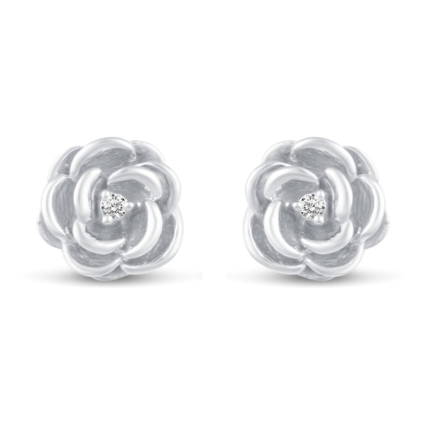 Rose Flower Stud Earrings silver jewelry primeandpure